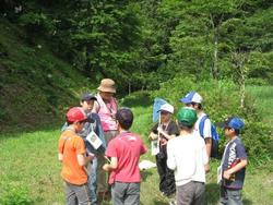 インストラクターの先生より、注意事項や昆虫の採り方の話を聞き、向山森林公園に昆虫観察に行きました。<br />子どもたちは、急な登り道もがんばって歩いていました。<br />みなさん、捕まえた昆虫は大事に育ててくださいね。